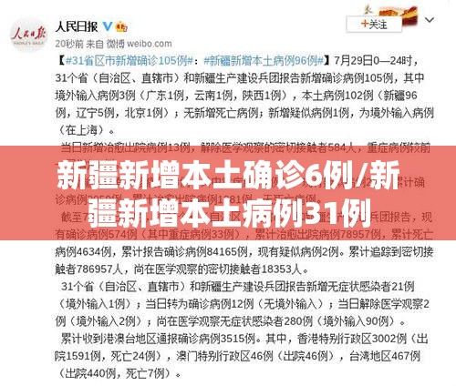 新疆新增本土确诊6例/新疆新增本土病例31例 新疆新增本土确诊6例/新疆新增本土病例31例