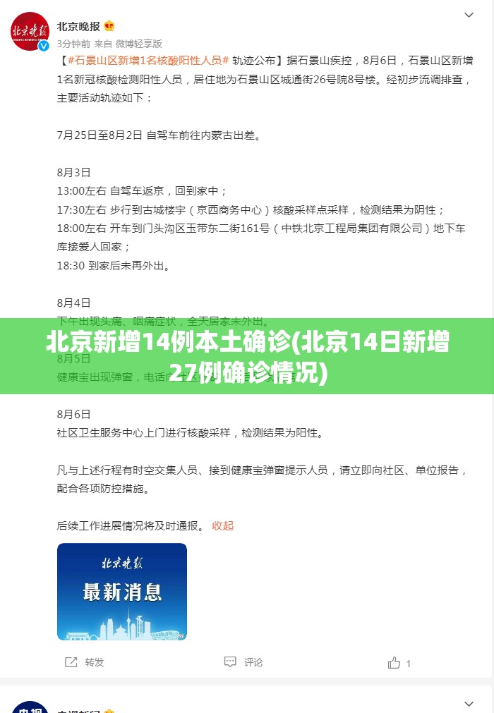 北京新增14例本土确诊(北京14日新增27例确诊情况) 北京新增14例本土确诊(北京14日新增27例确诊情况)