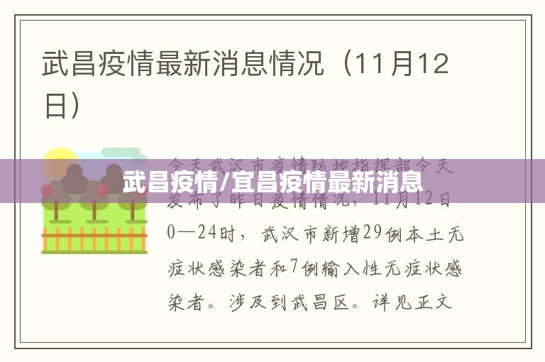 武昌疫情/宜昌疫情最新消息 武昌疫情/宜昌疫情最新消息