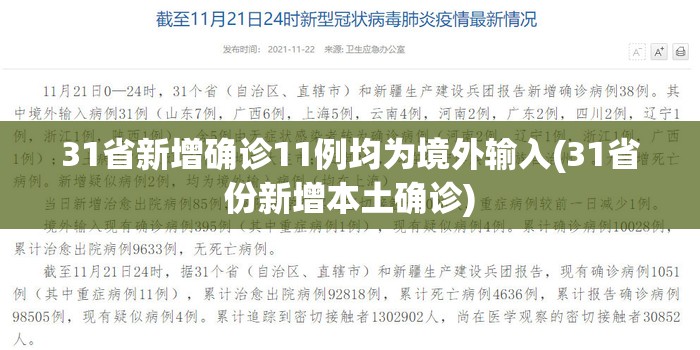 31省新增确诊11例均为境外输入(31省份新增本土确诊) 31省新增确诊11例均为境外输入(31省份新增本土确诊)